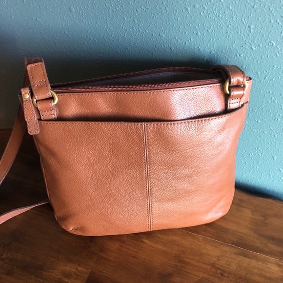 Fossil brown leather crossbody bag - Picture 3 of 5